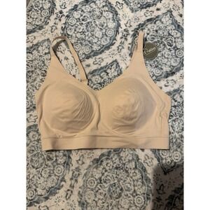 Floatley Cozy Adjustable Wireless Scoop Bra Beige Medium Intimates Nwt